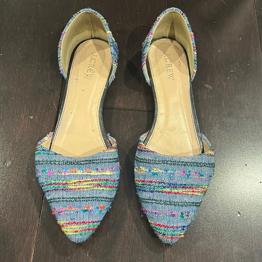 J. Crew Multicolored Pointed Toe Flats Size 6.5